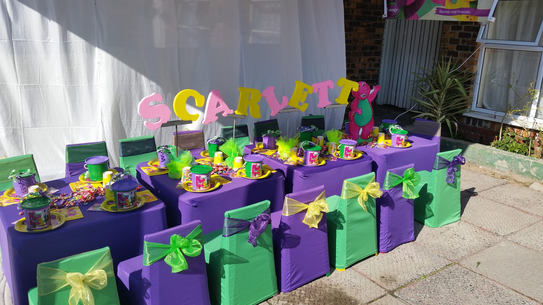Colourful Carnival themed party table setup
